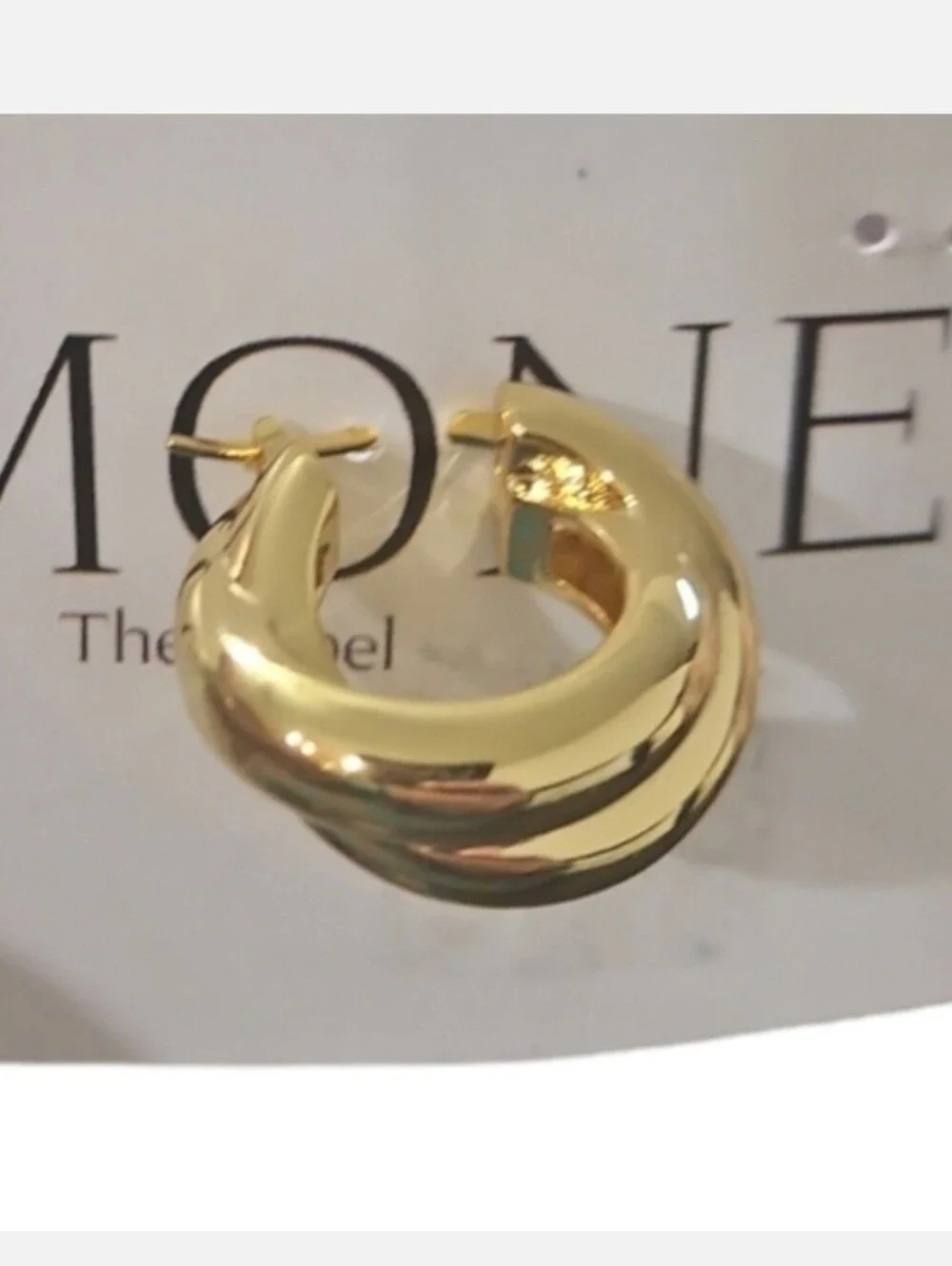 NWT Simone The Label 18k Gold Plated Tube Hoop Earring